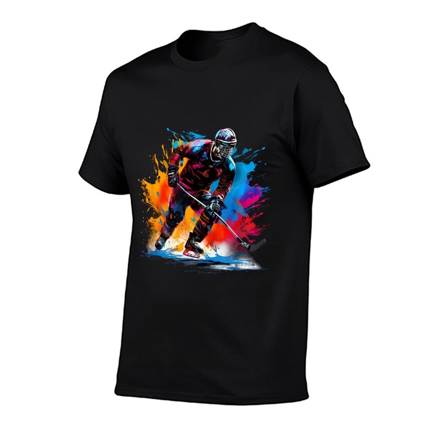 Colorful Ice Hockey  Polyester Blend T-Shirt