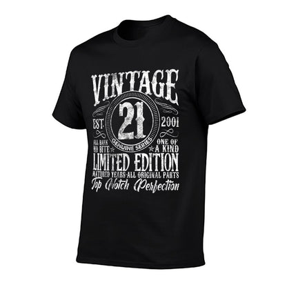 Vintage 2001 Limited Edition 2001 21 Years Old 21st Birthday  Affordable Price T-Shirt