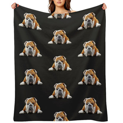 Bulldog Chill Pose - English Bulldog All-season Throw Blanket