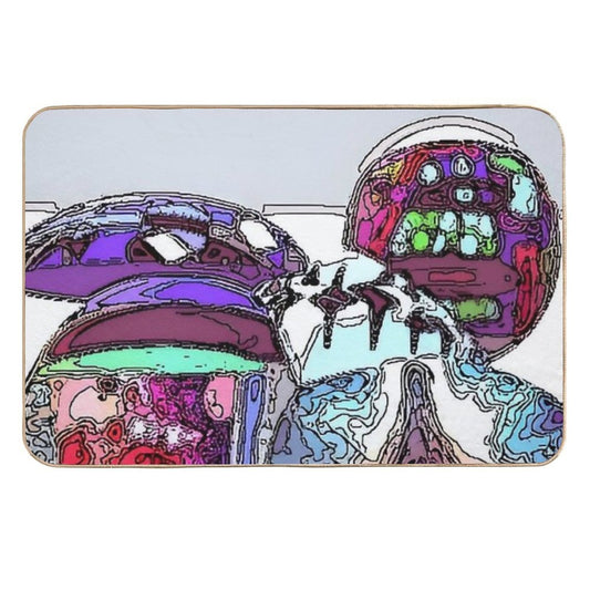 Disc Poster 1 Abstract Space Age  Odorless Bath Mat