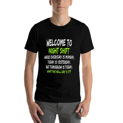 Night Shift Workers, Funny Midnight Shift  Summer-ready Fabric T-Shirt