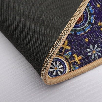 RAVENNA BYZANTINE MOSAICS,STARS,BLUE STARRY NIGHT Durable Bath Mat