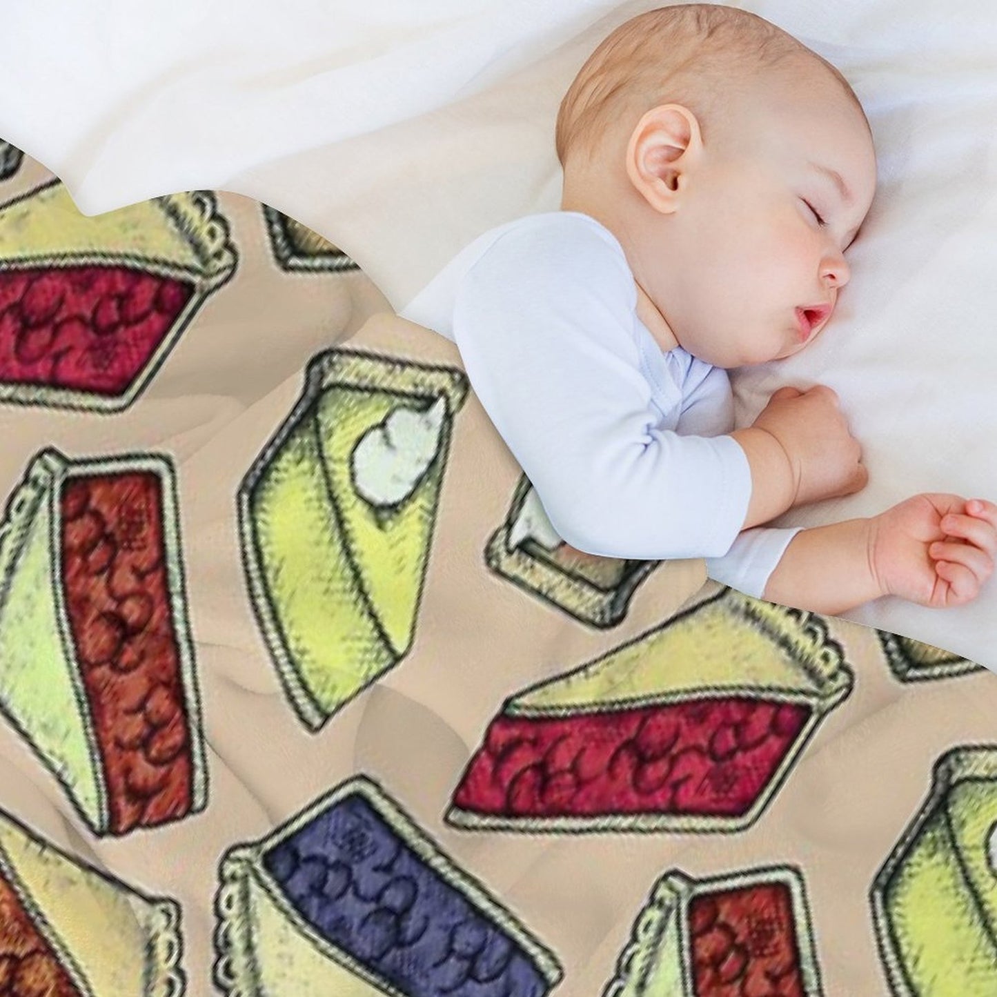 Easy As Pie - Cute Illustrations of Pie on Neutral Tan Quick-dry Throw Blanket