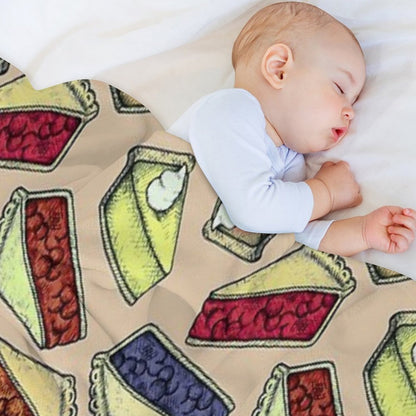 Easy As Pie - Cute Illustrations of Pie on Neutral Tan Quick-dry Throw Blanket