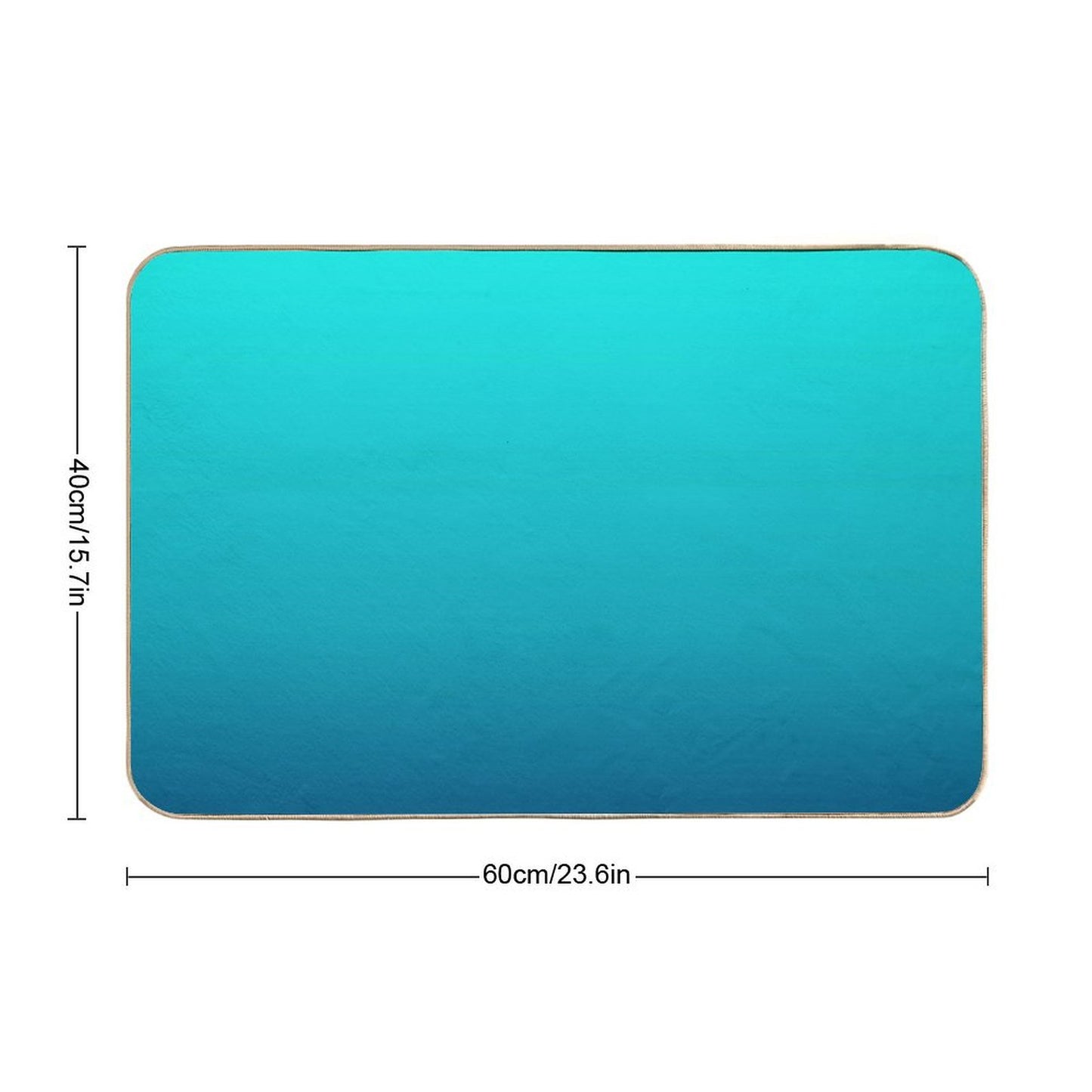 Preppy Summer Beach Teal Blue Turquoise Ombre  Repositionable Bath Mat