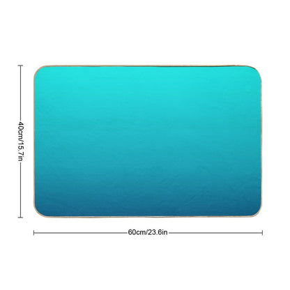 Preppy Summer Beach Teal Blue Turquoise Ombre  Repositionable Bath Mat