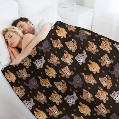 The Year of Big Cat Cubs - Dark All-season Throw Blanket