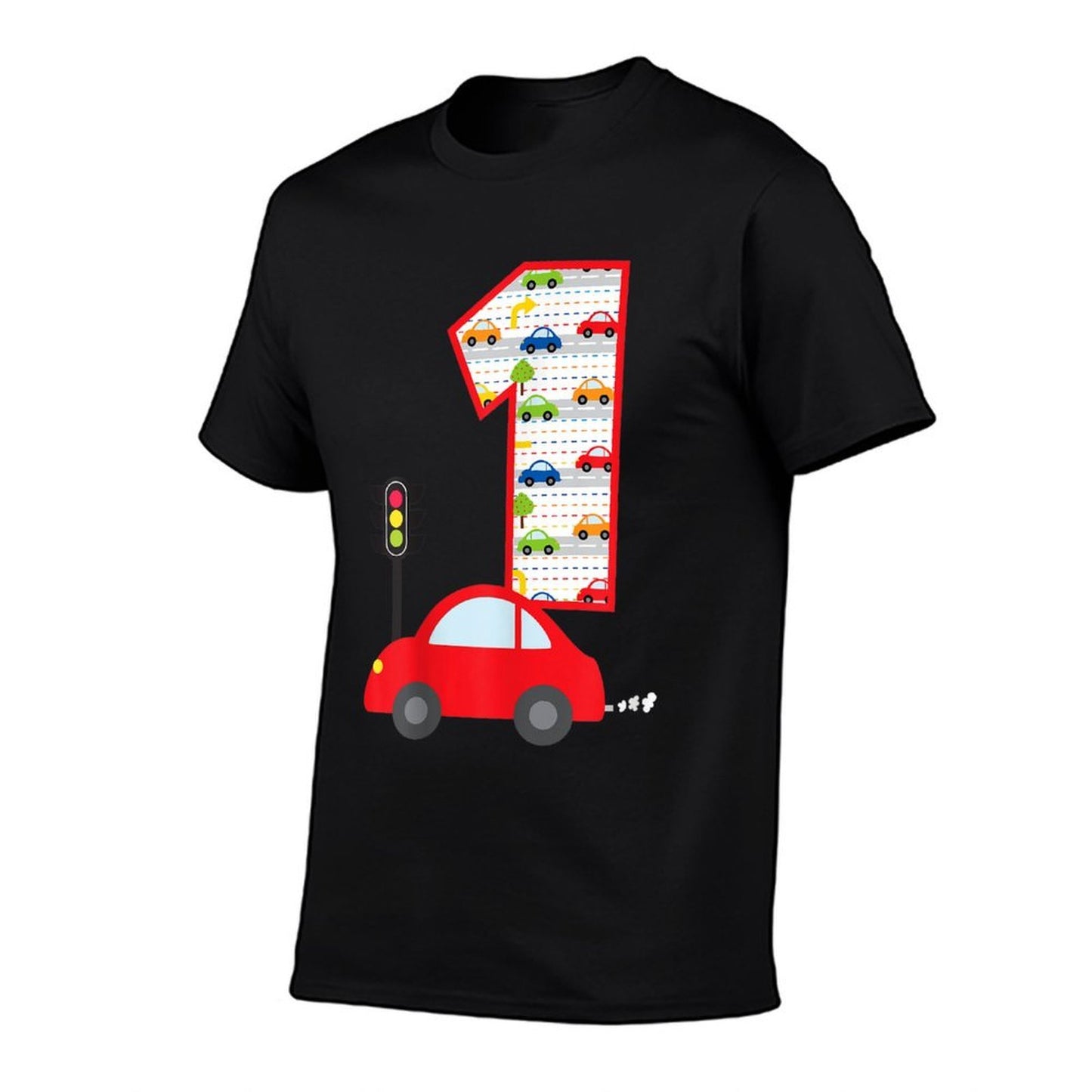 1st Birthday Cars Street Vehicles 1 Year Old Birthday  Lightweight T-Shirt