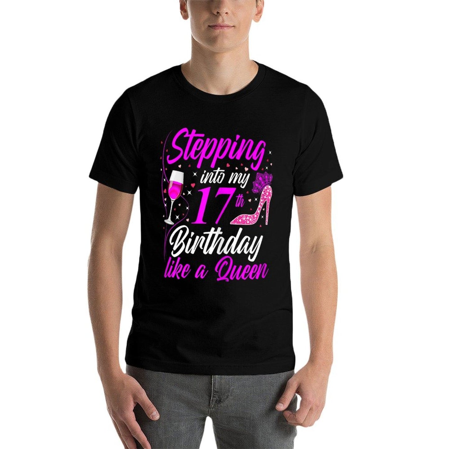 Womens Stepping Into My 17th Birthday Like A Queen I 17th Birthday  Odor-resistant T-Shirt