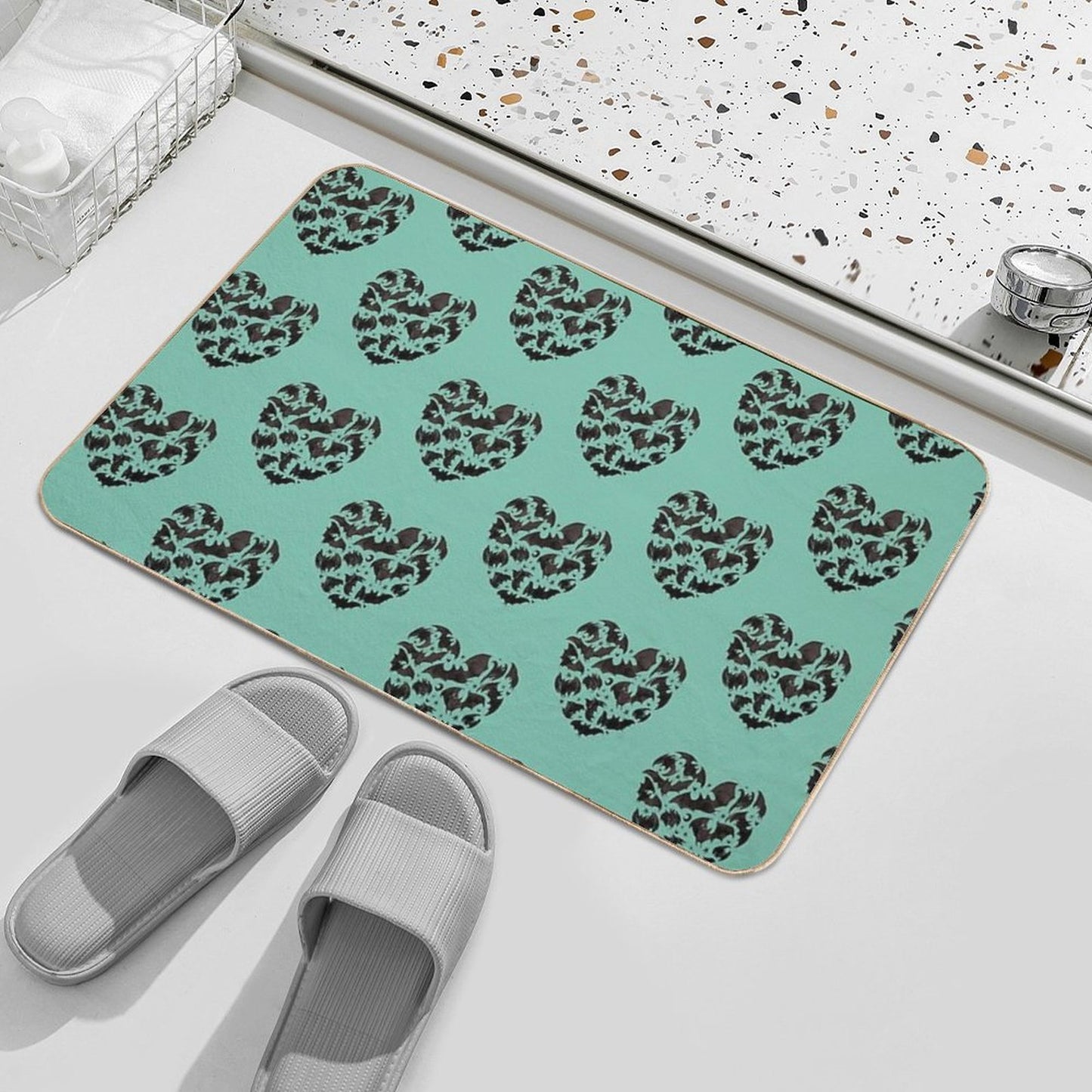 Bat Heart  Versatile Bath Mat