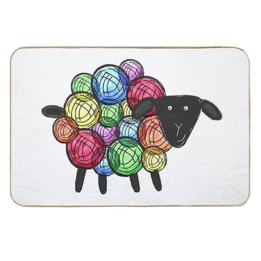 Rainbow Sheep  Non-Slip Bath Mat