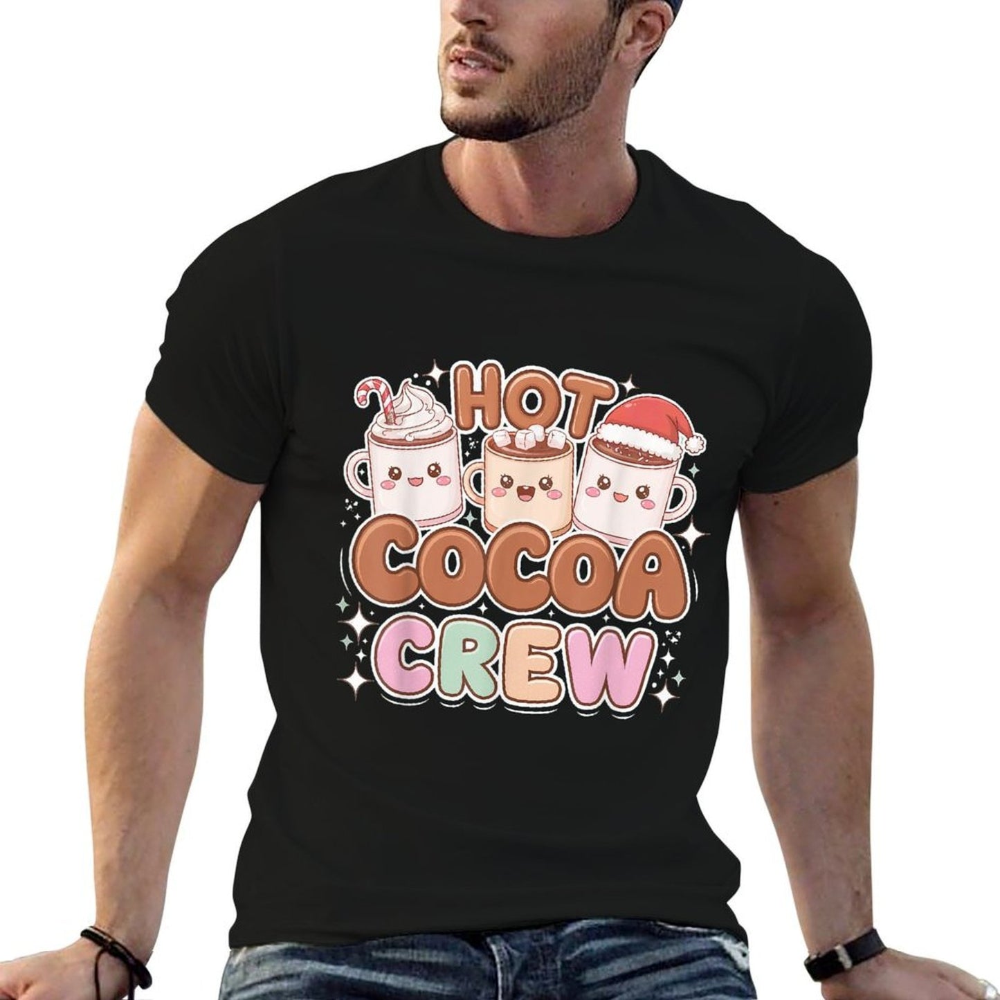Funny Christmas Hot Cocoa And Marshmallow Crew  Versatile T-Shirt