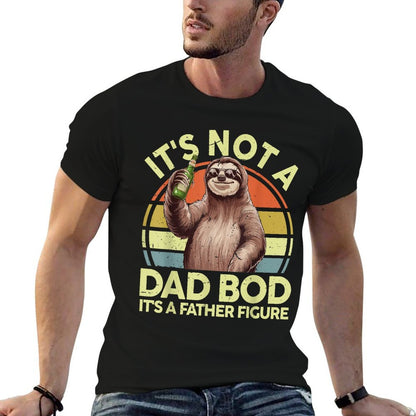 Vintage Its Not Dad Bod Father Figure Funny Sloth Daddy Papa  Heathered Texture T-Shirt