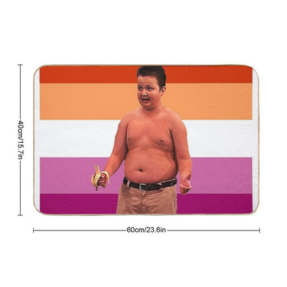Lesbian Flag Gibby  Dirt-Trapping Bath Mat