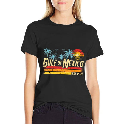 Gulf of Mexico Forever Retro Vintage Beach Mens Women  Wrinkle-resistant T-Shirt