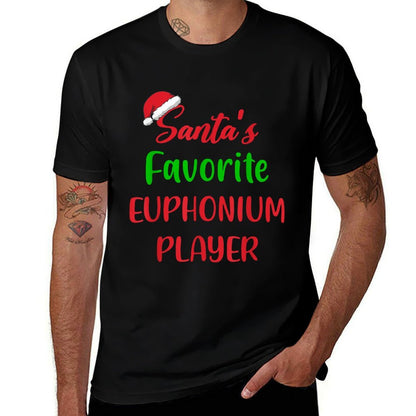 Santas Favorite Euphonium Player Gift Euphonium Christmas  Polyester Blend T-Shirt