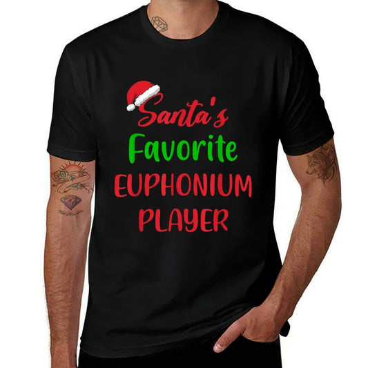 Santas Favorite Euphonium Player Gift Euphonium Christmas  Polyester Blend T-Shirt