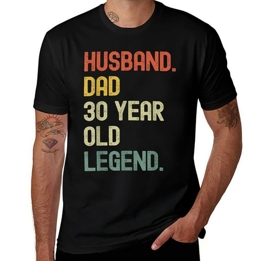 Husband Dad 30 Year Old Legend Retro 30th Birthday Gift  Wrinkle-resistant T-Shirt