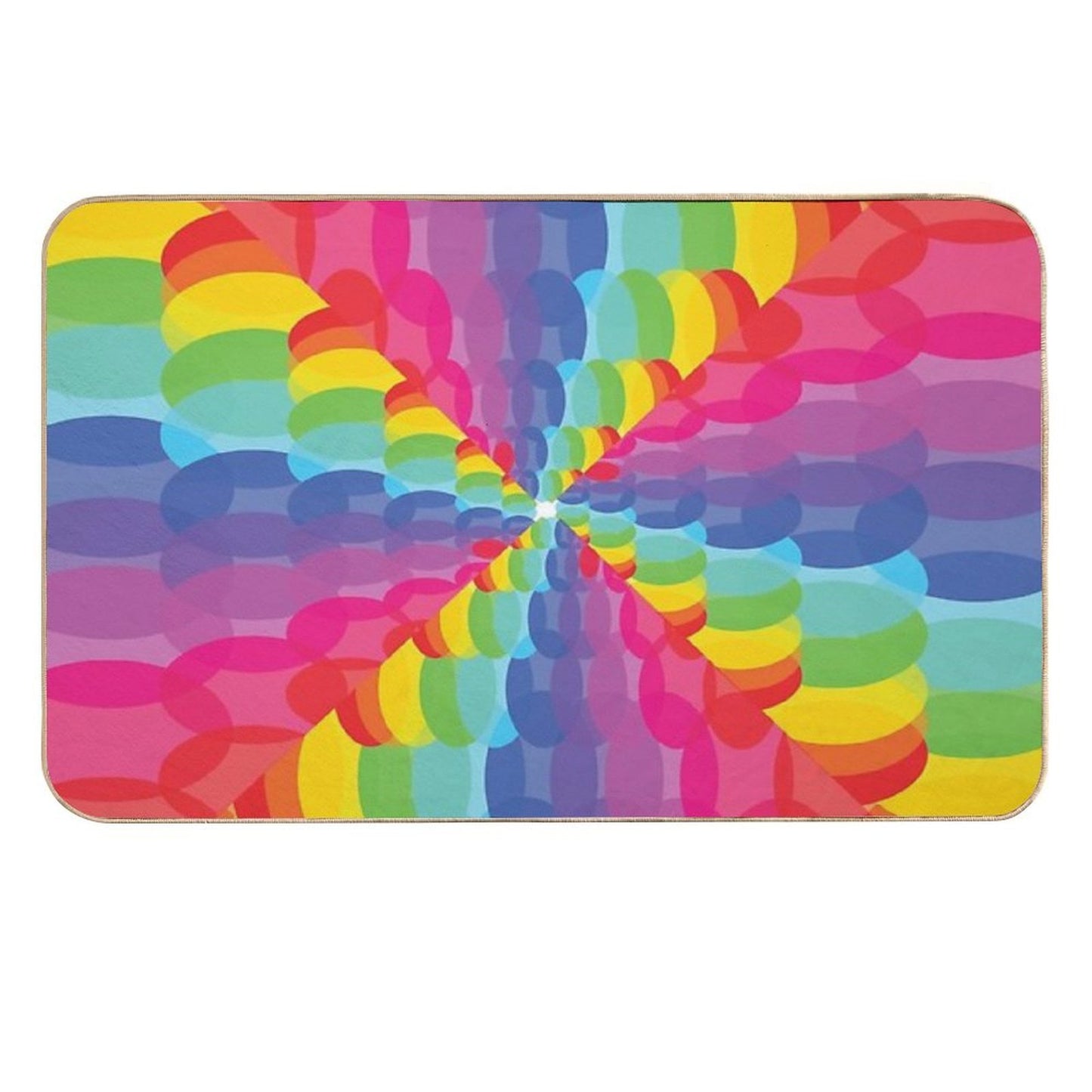 Rainbow Bubble Swirl  Fade-Resistant Bath Mat