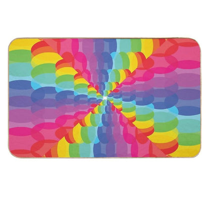Rainbow Bubble Swirl  Fade-Resistant Bath Mat