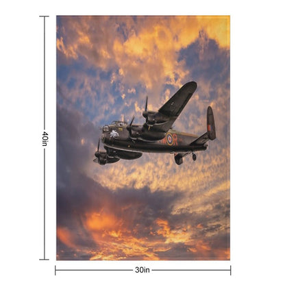 Avro Lancaster Bomber Velvety-soft Throw Blanket