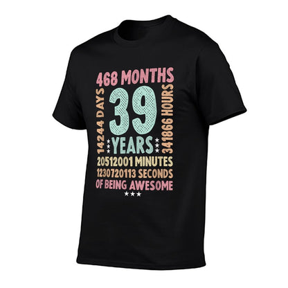 39th Birthday 39 Years Old Vintage Retro - 39 Yr Old  Eco-friendly Material T-Shirt