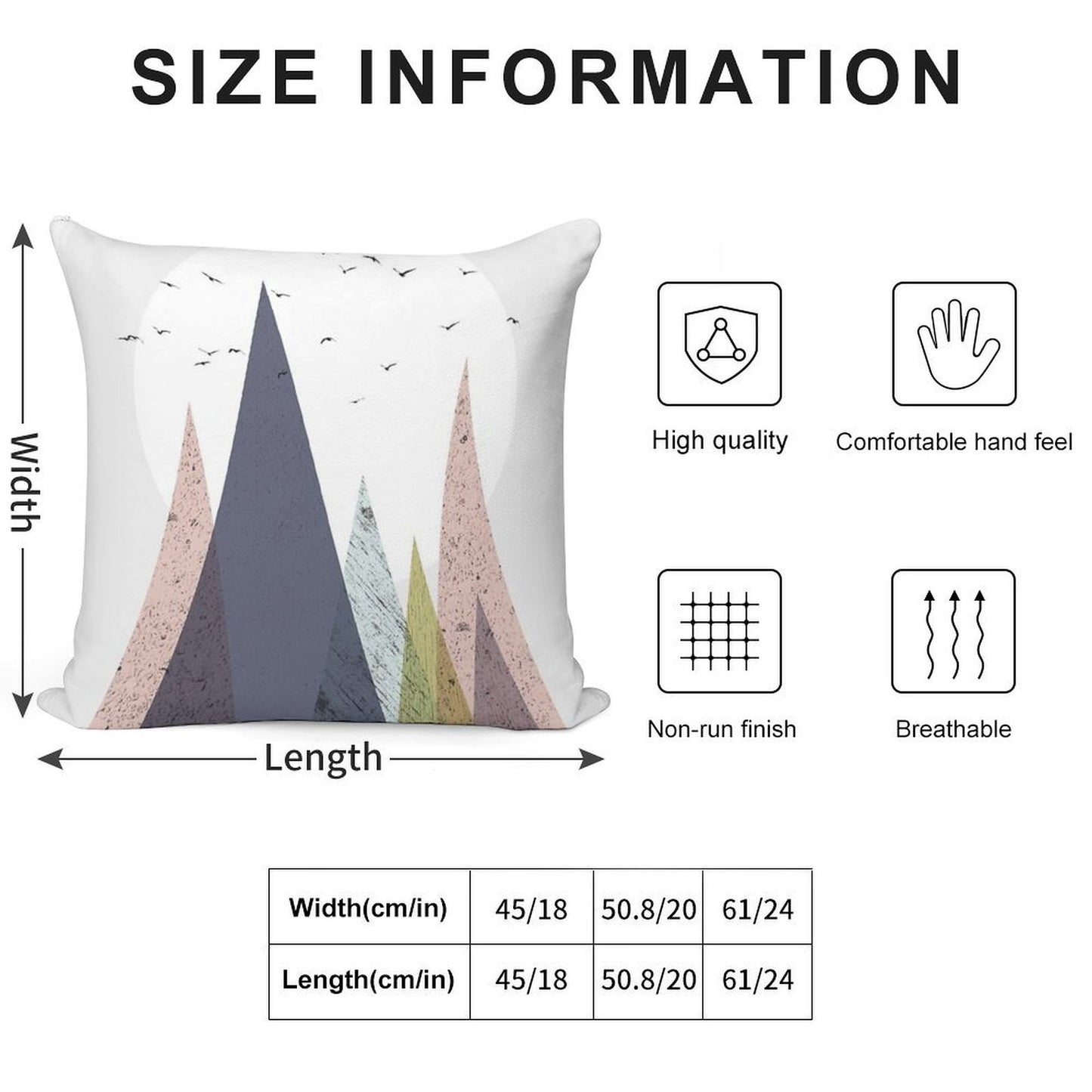 Mid-Century Scandinavian Mountains Soft Ultra-Soft Texture Throw Pillow