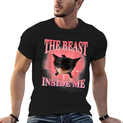Funny Cats Humor The Beast Inside Me Cute Silly Cat Meme  Affordable Price T-Shirt