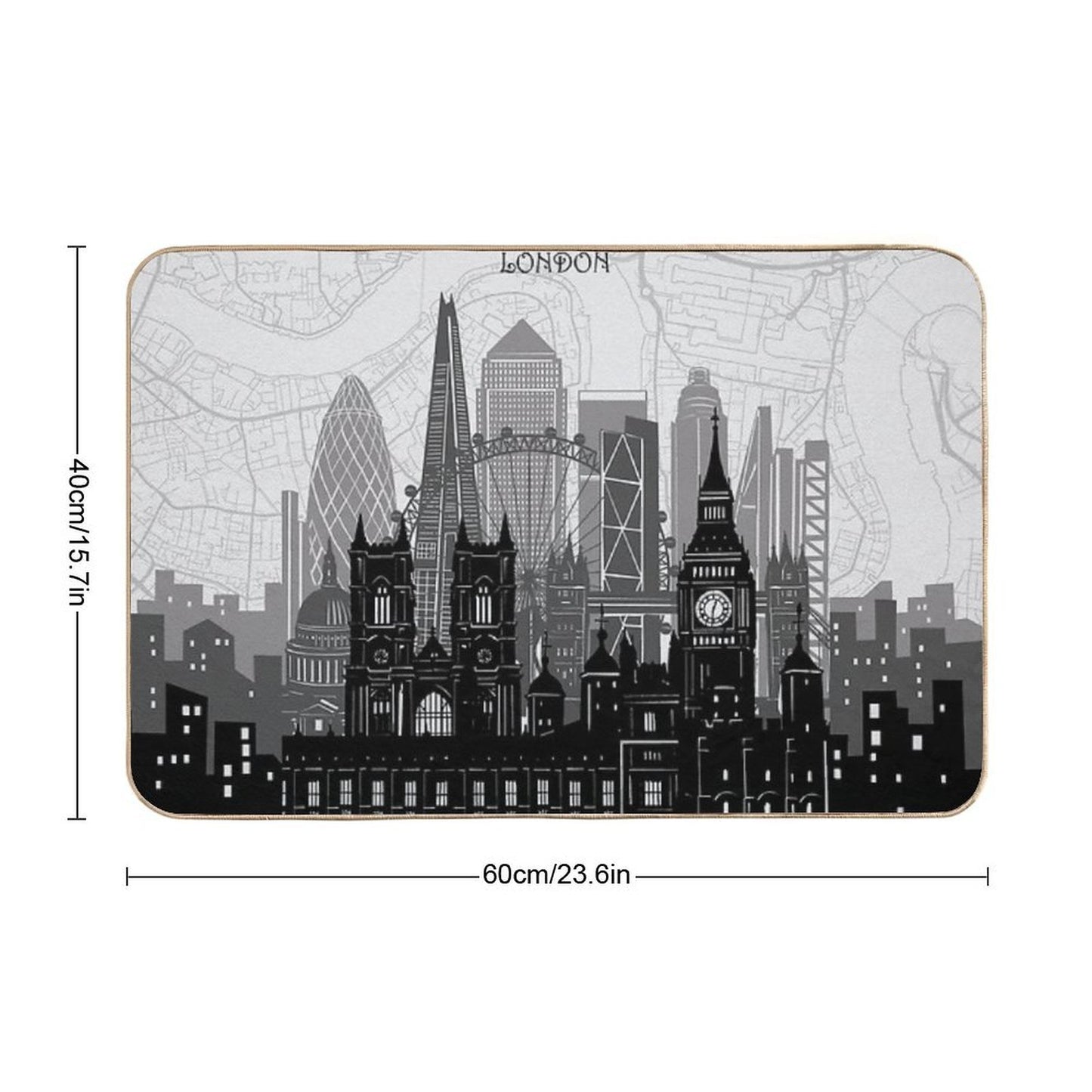 London Skyline  Easy Maintenance Bath Mat