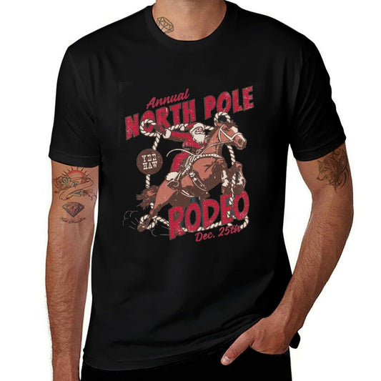 Vintage North Pole Rodeo Cowboy Santa Country Christmas Sweatshirt  High-quality Stitching T-Shirt