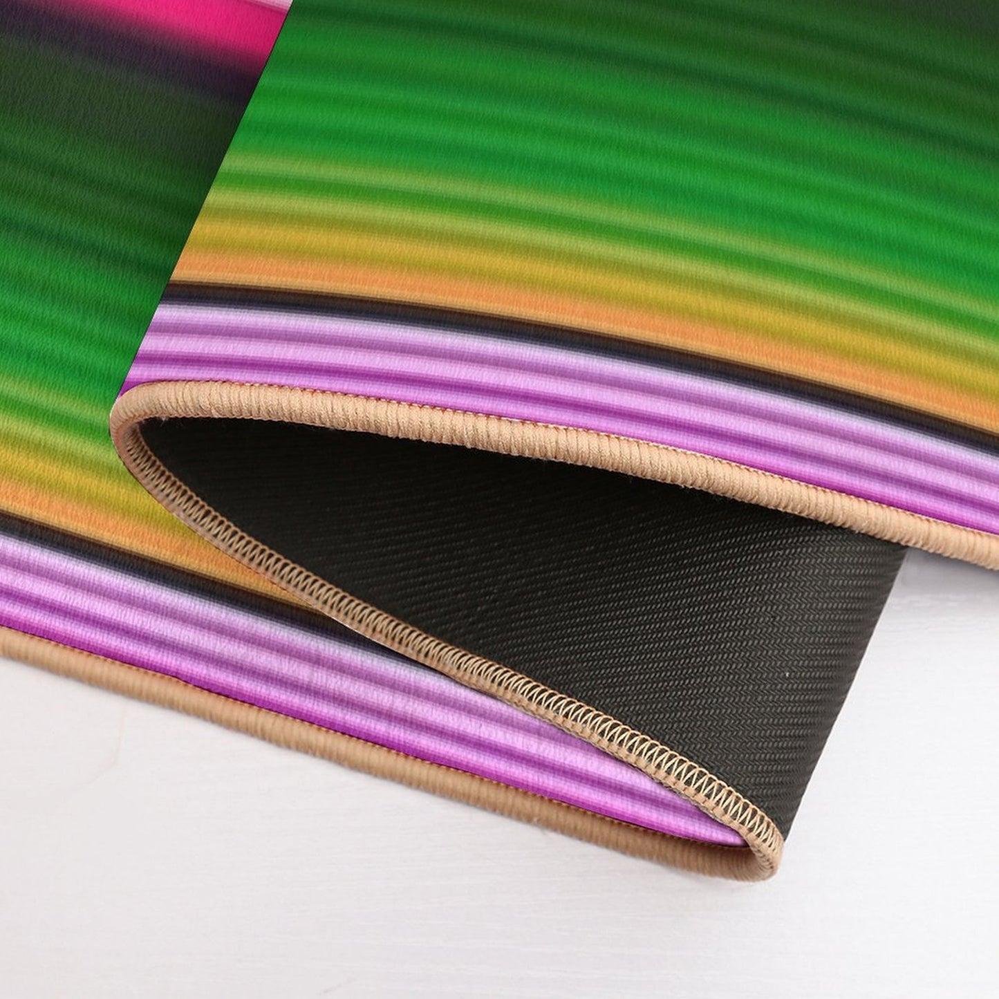 Mexican Blanket Striped Fiesta Serape  Stain-Proof Bath Mat