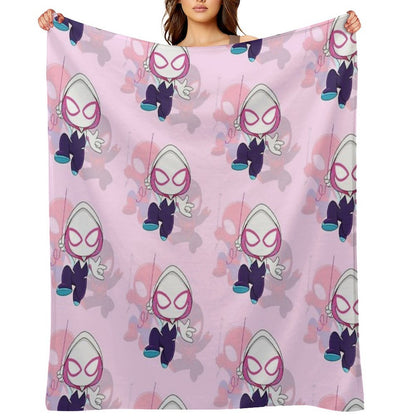 Cartoon Spider Ghost, Cute Baby Spidey Girl, Grl Pwr, Cartoon Ghost Premium Throw Blanket