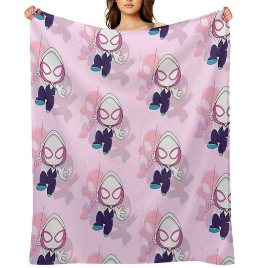 Cartoon Spider Ghost, Cute Baby Spidey Girl, Grl Pwr, Cartoon Ghost Premium Throw Blanket