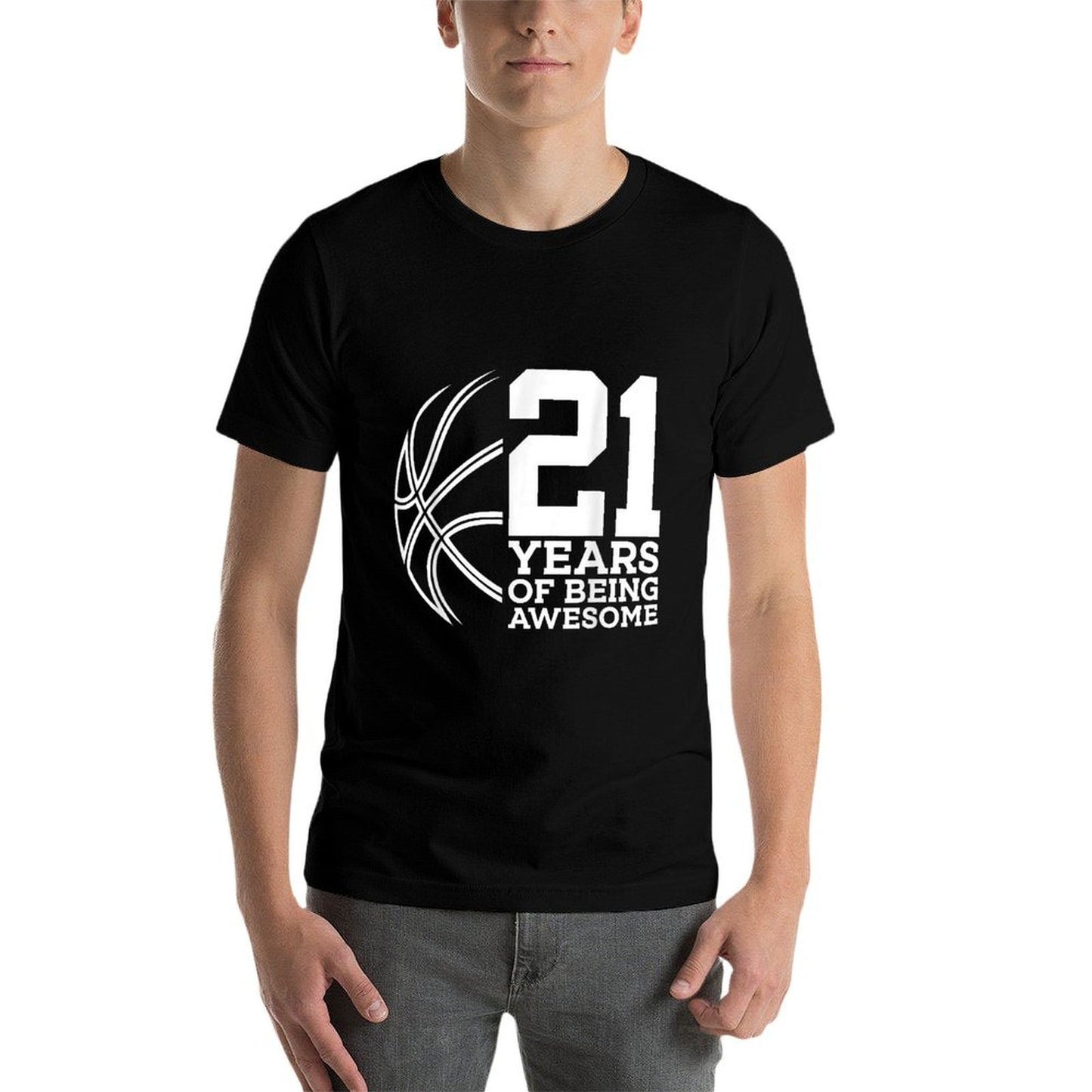 21 YEARS OF BEING AWESOME BASKETBALL 21ST BIRTHDAY  Slim-fit Cut T-Shirt