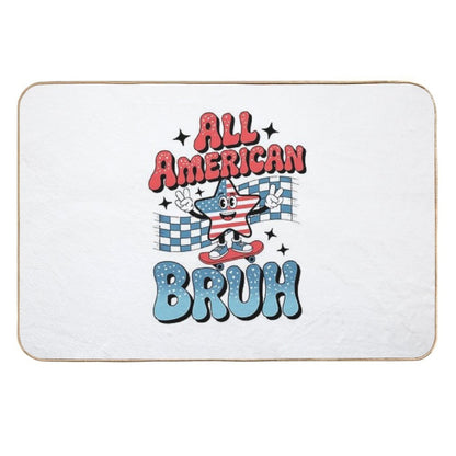 All American Bruh 4th Of July Patriotic USA  Fade-Resistant Bath Mat