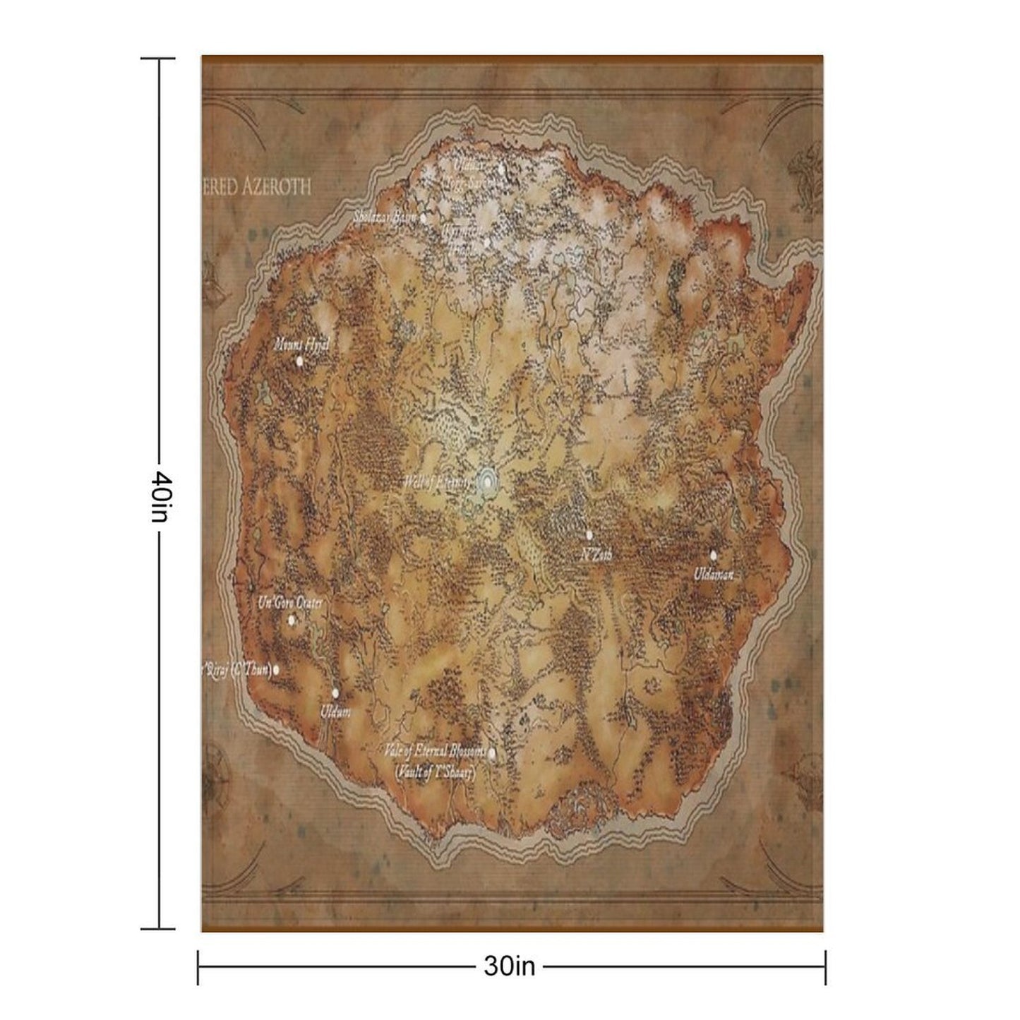 Map of Ancient Kalimdor after The Ordering of Azeroth Shrink-resistant Throw Blanket