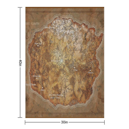 Map of Ancient Kalimdor after The Ordering of Azeroth Shrink-resistant Throw Blanket
