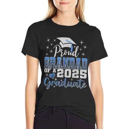 Super Proud Grandad of 2025 Graduate Awesome Family College  Heathered Texture T-Shirt
