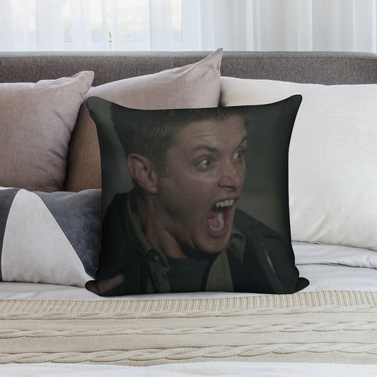 Dean Winchester Scream Soft Short Plush Fabric Throw Pillow
