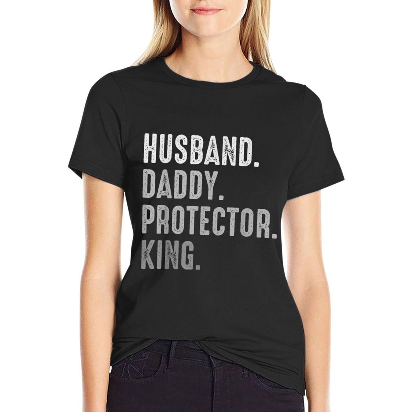 Husband Daddy Protector King Fathers Day Gift  Polyester Blend T-Shirt