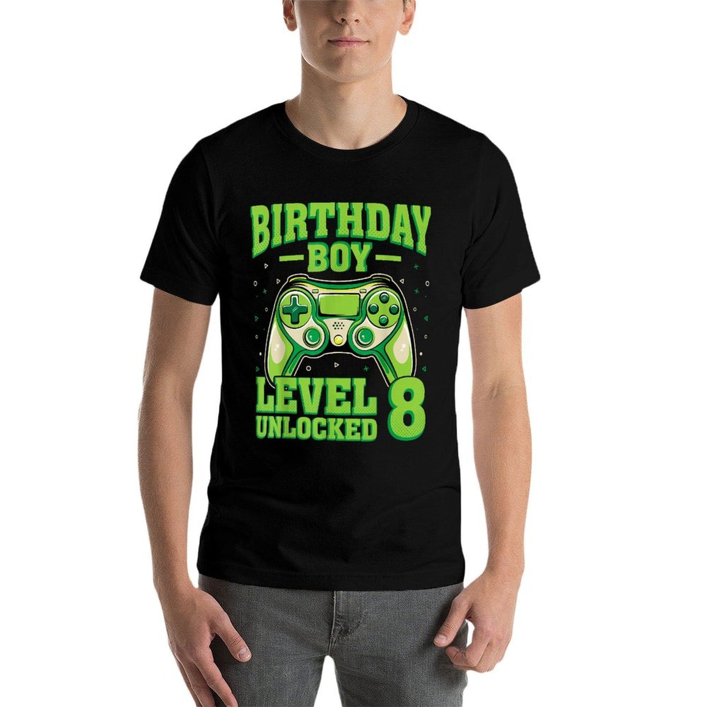 Level 8 Unlocked Video Gamer Gaming Kids 8th Birthday Boy  Odor-resistant T-Shirt