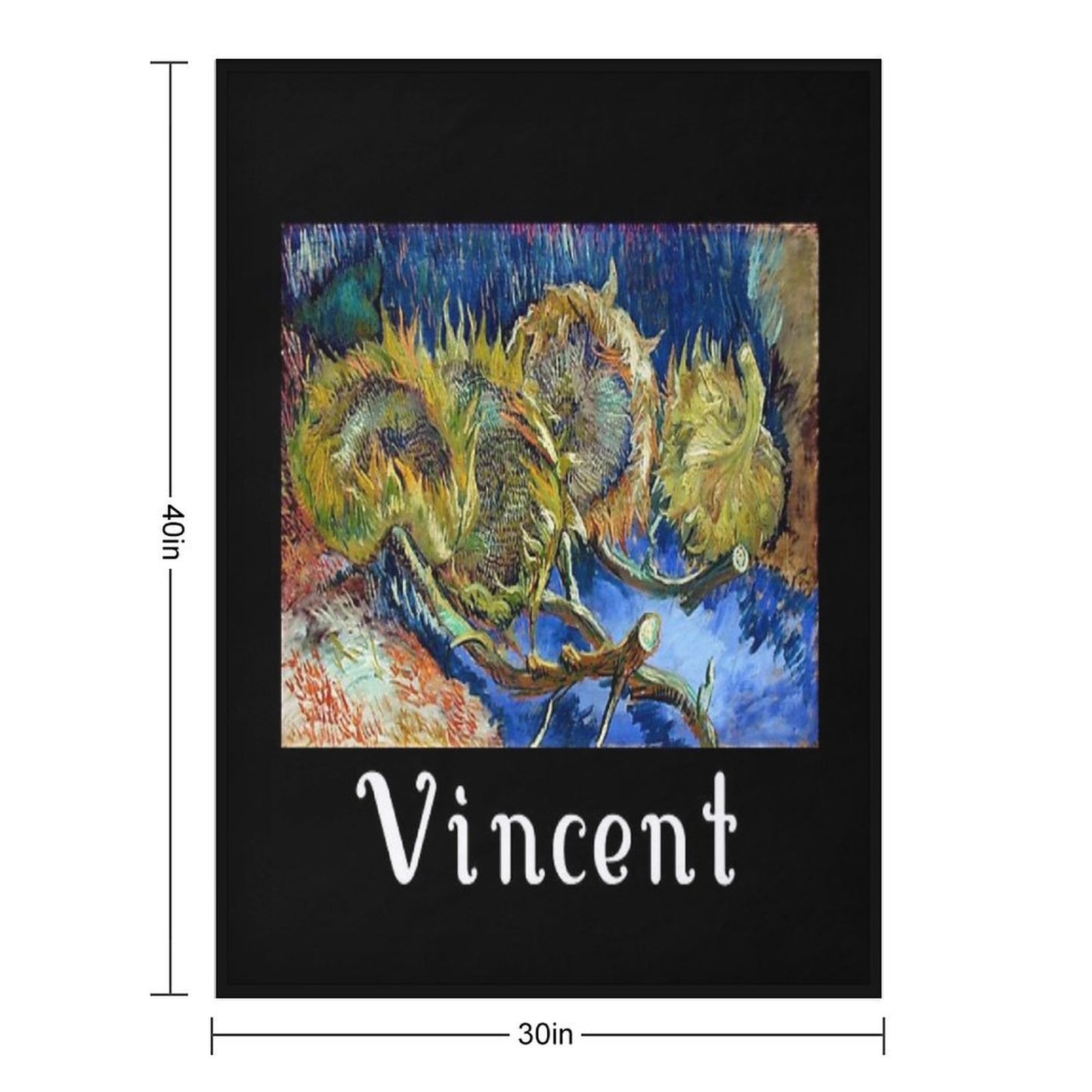 Four Withered Sunflowers by Vincent Versatility Throw Blanket