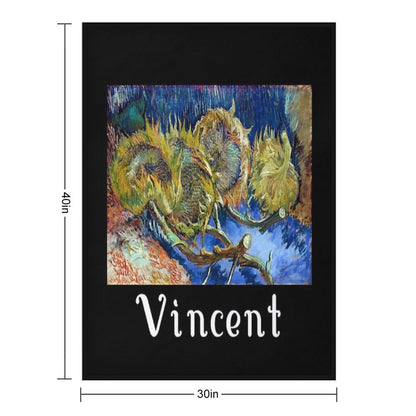 Four Withered Sunflowers by Vincent Versatility Throw Blanket