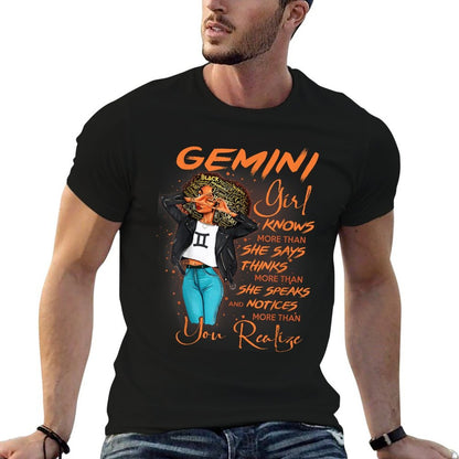 Gemini Girl Knows More Than She Says For Black Women  Polyester Blend T-Shirt
