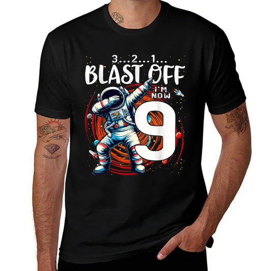 9 Birthday Boy Astronaut Astronomy 9th Year Old Birtday  Moisture-wicking T-Shirt