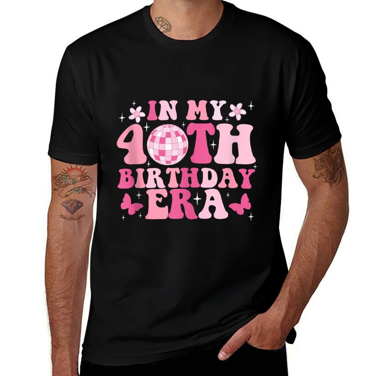 In My 40th Birthday Era Girl Womens Gifts Bday 40 Year Old  Rolled Sleeves T-Shirt