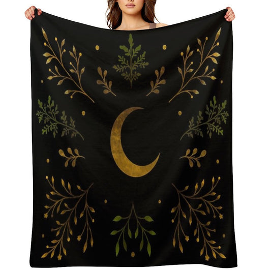 Crescent Moon Gold Premium Throw Blanket