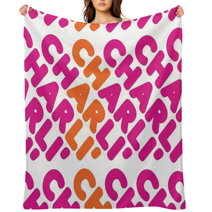 Charli' Dunkin' Pattern Easy Care Throw Blanket