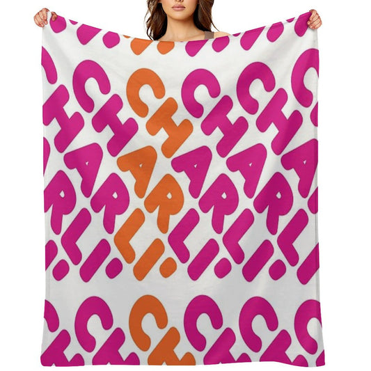 Charli' Dunkin' Pattern Easy Care Throw Blanket