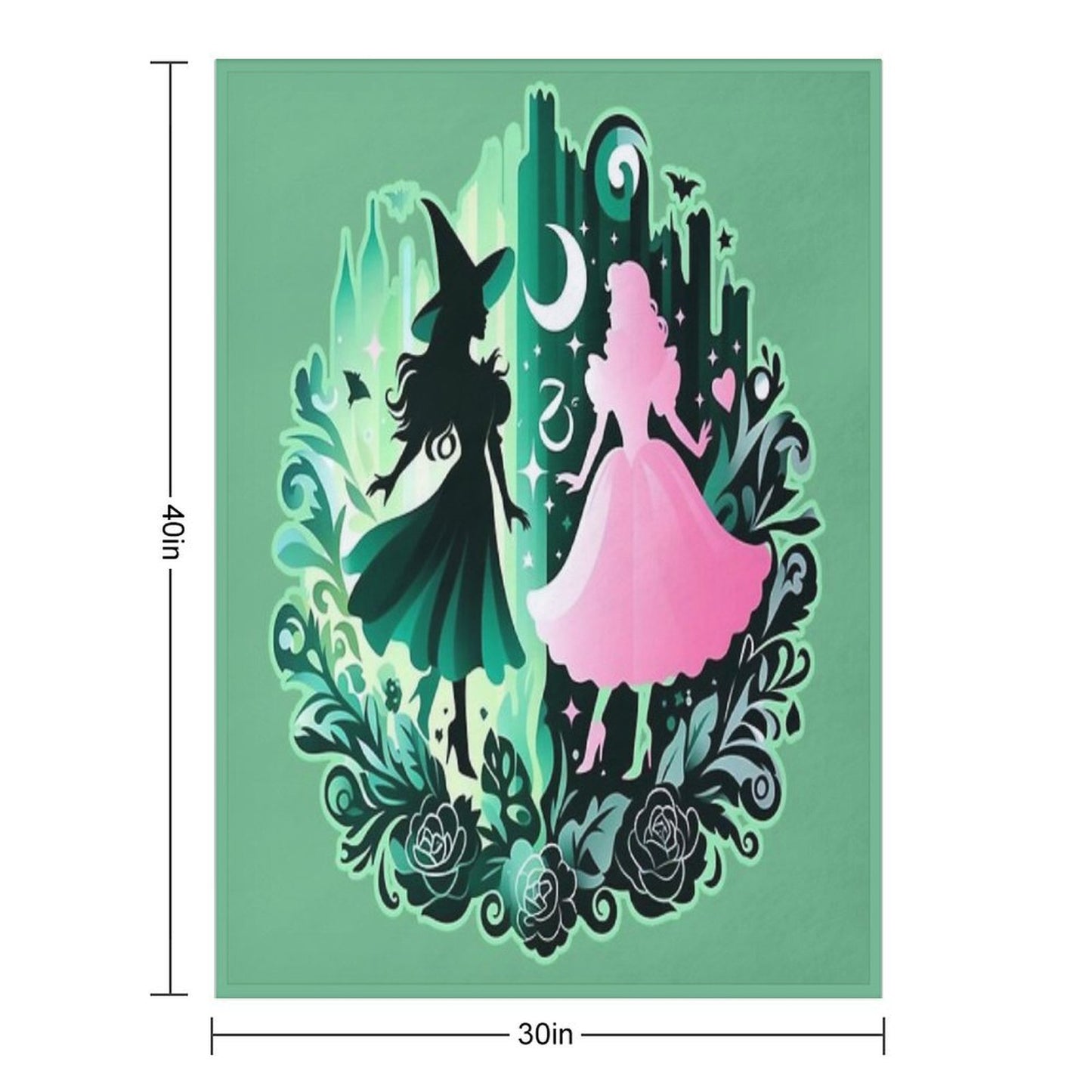 Elphaba & Glinda Wicked The Musical Velvety-soft Throw Blanket